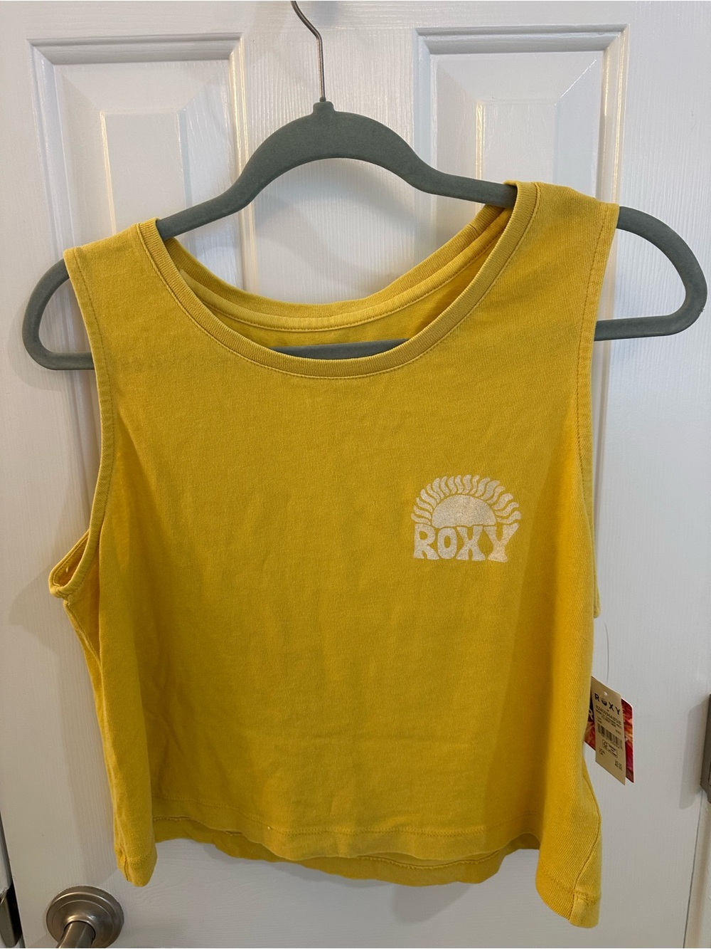 Roxy Yellow Tank Top with White Sun Logo NWT - Picture 3 of 4